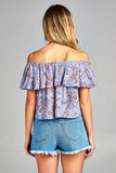 Women's Off Shoulder Layer Floral Top