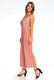 Women's Stripe Sleeveless Jumpsuit