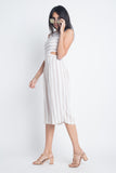 Women's Stripe Cut-Out Sleeveless Jumpsuit