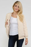 Women's Quilted Zip Up Bomber Jacket