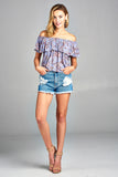 Women's Off Shoulder Layer Floral Top