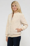 Women's Quilted Zip Up Bomber Jacket