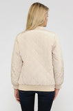 Women's Quilted Zip Up Bomber Jacket