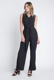 Women's Tie Sleeveless Buttoned Jumpsuit