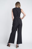 Women's Tie Sleeveless Buttoned Jumpsuit