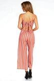 Women's Stripe Sleeveless Jumpsuit