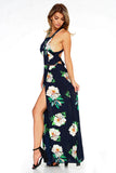 Women's Floral Sleeveless Slit Maxi Dress