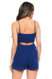 Women's Front Tie Tank Romper with Open back