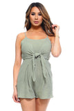 Women's Front Tie Tank Romper with Open back