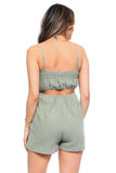 Women's Front Tie Tank Romper with Open back