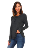 Women's Lace Up Long Sleeve Top